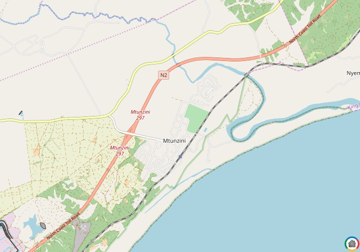 Map location of Mtunzini